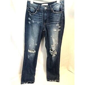 KanCan Jeans 3 25 Womens High Rise Ankle Mom Distressed Blue KC8388D Cut#4695